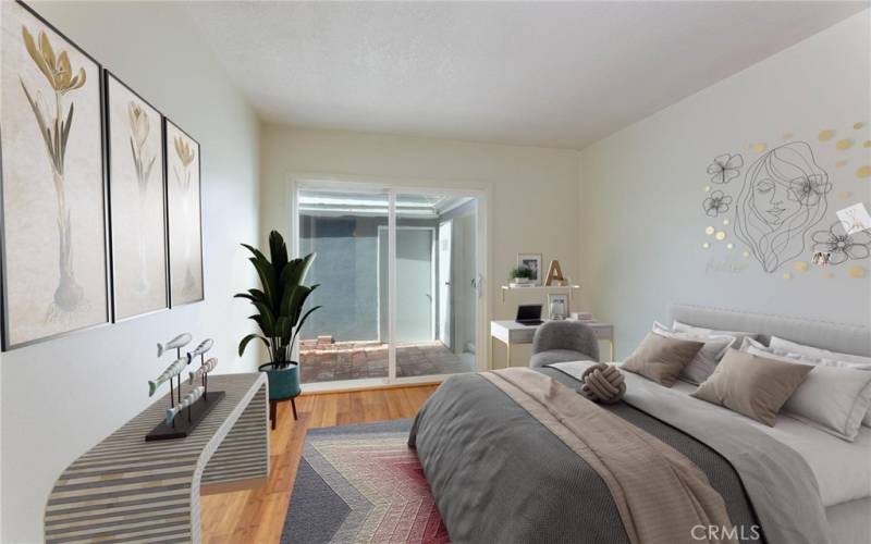 Downstairs Bedroom virtually staged