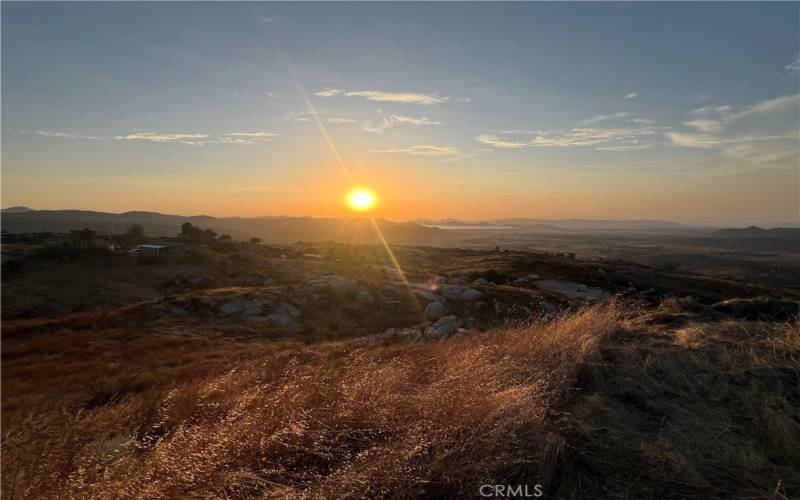 West sunset over Diamond Valley Lake