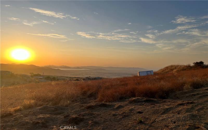 West sunset looking over Diamond Valley Lake and Hemet