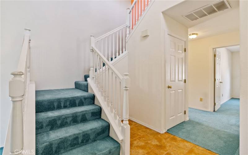 Let's go upstairs! Just past the entry to the right is a nice coat closet and access to the office/4th bedroom.