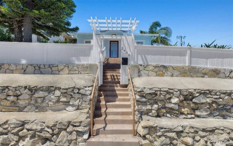 View looking up to the home from Gaffey