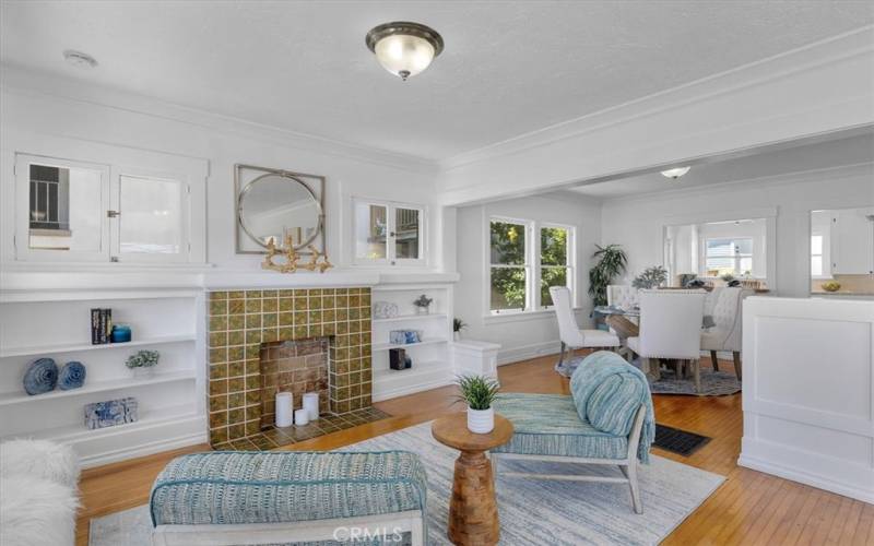 Living room adjacent to dining room, perfect for entertaining