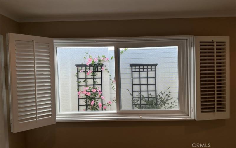 PRIMARY BEDROOM VIEW OF COURTYARD