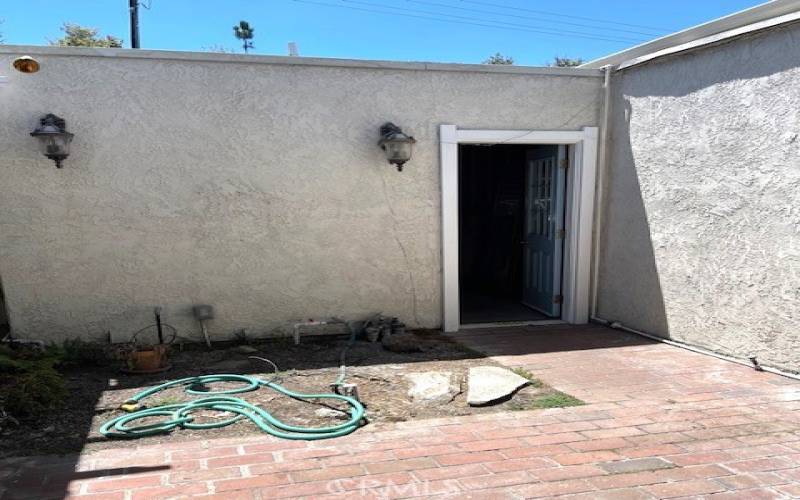 Garage Entrance From patio