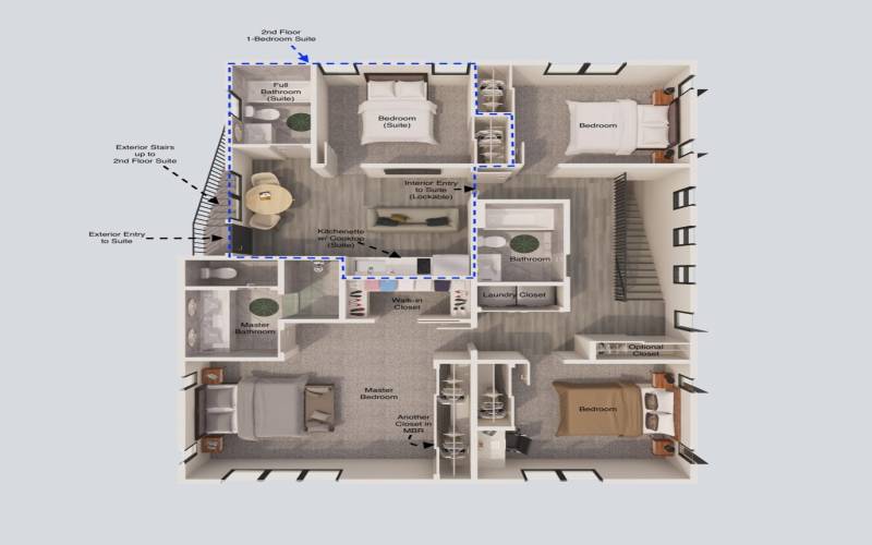 Rendering of 2nd floor.