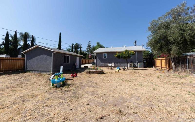 Backyard Towards House and Garage