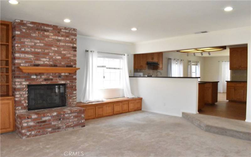 Family room with fireplace