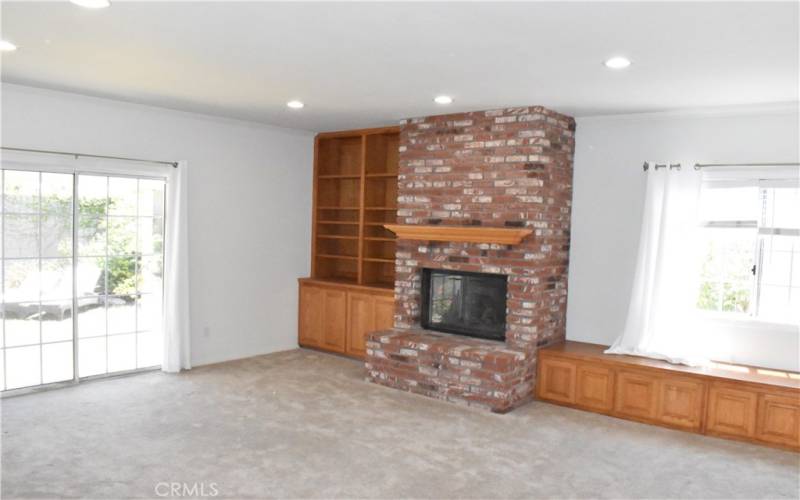 Family room with view of back yard