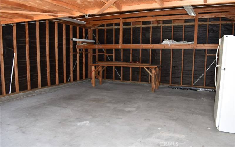 Garage with refrigerator included