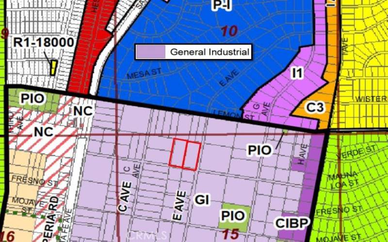 City of Hesperia Zoning Map Generial Industrial