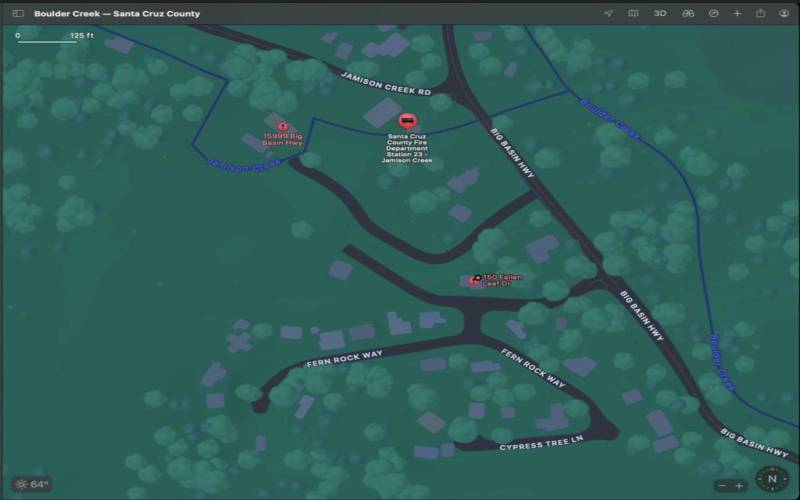 Map depicting the general neighborhood and location of the prior home