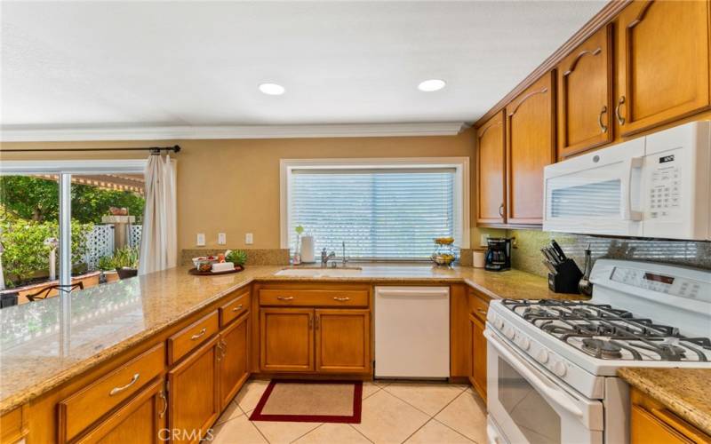 Kitchen with views to the patio