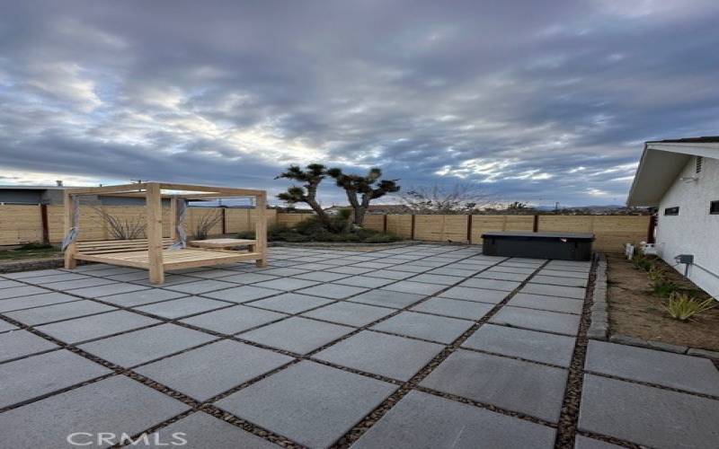 Jacuzzi area with enclosed wooden face around your ZEN AREA!