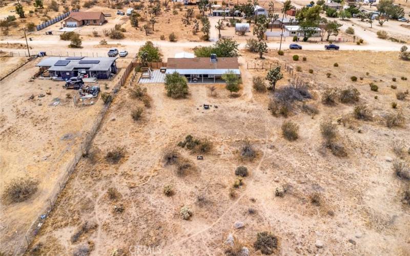 Arial view showing home from back yard.