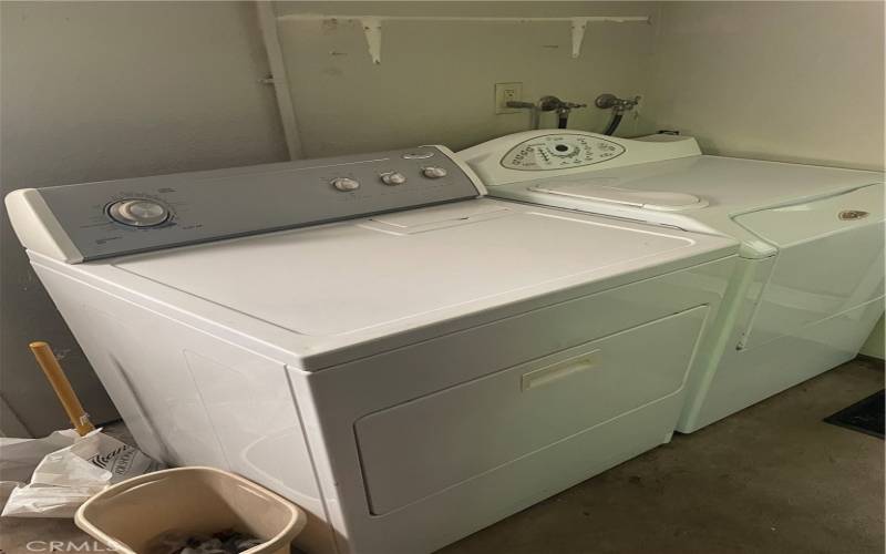 Unit B laundry in garage Tenant owns the washer and dryer
