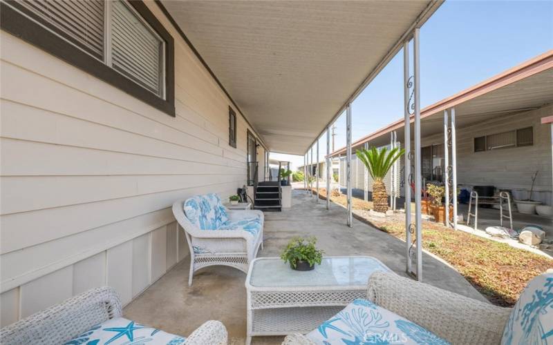 Covered patio area.