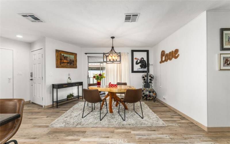 Off kitchen dining area.