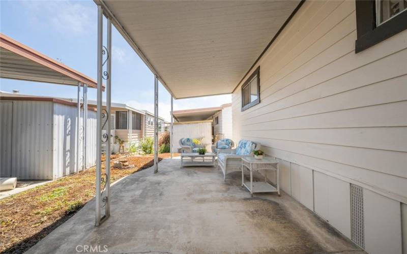 Covered patio area.