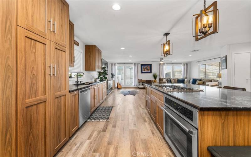 Kitchen Island also features a spacious built in all electric oven.