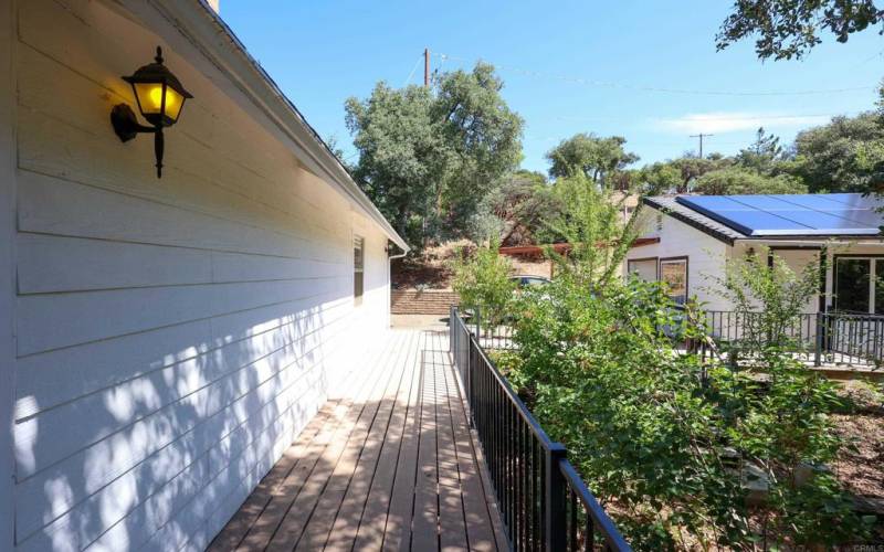 Garden view & garage/office w/ solar panels