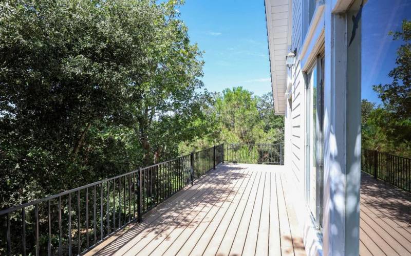 Entire view of deck  & family room windows