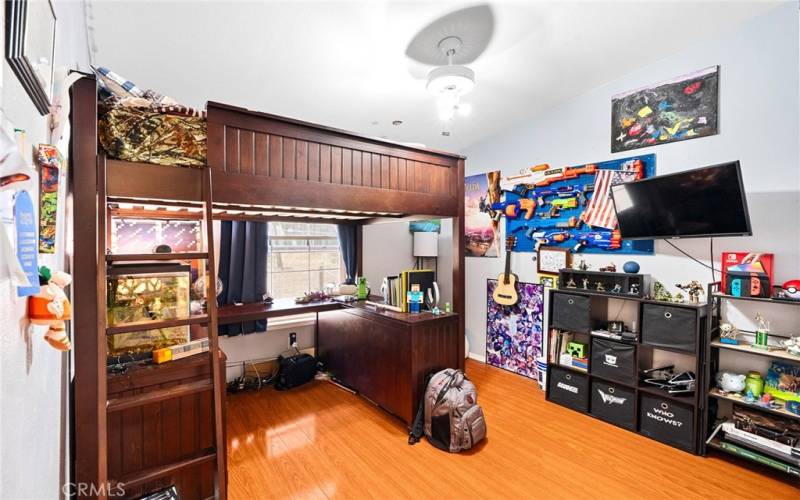 2nd guest room, complete with a beautiful loft bed/desk