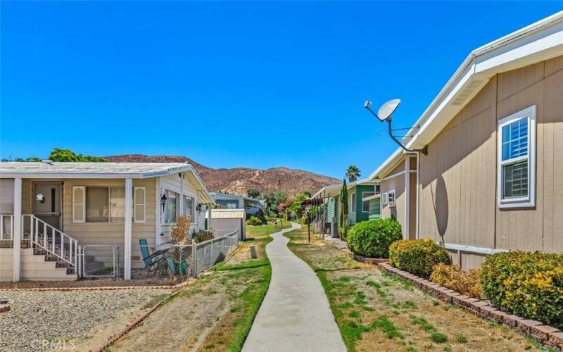 Walking path behind the home