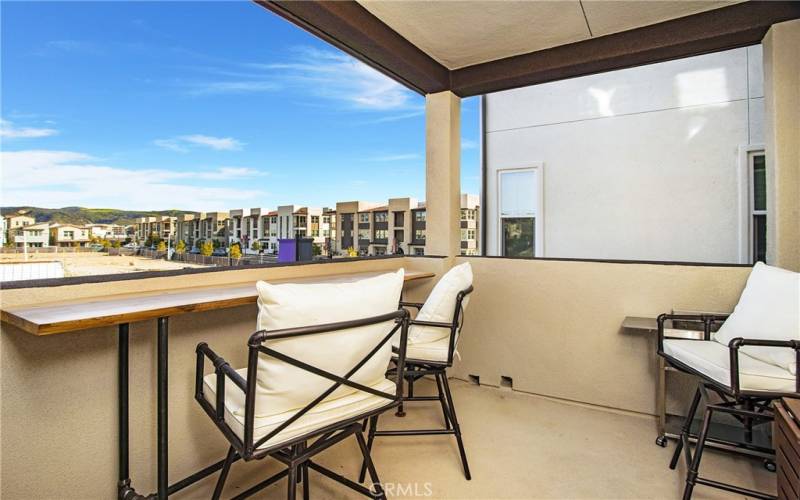 Balcony off second level living room.