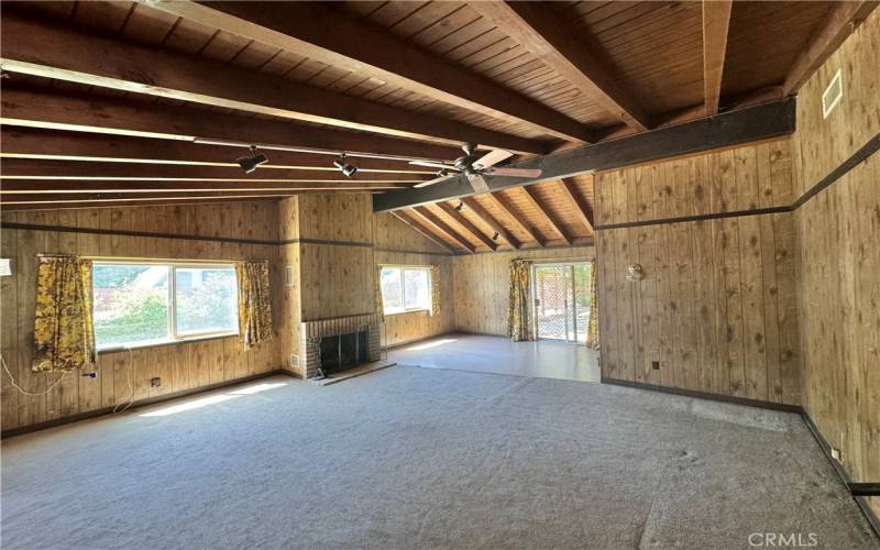 OPEN BEAM CATHEDRAL CEILINGS FAMILY ROOM