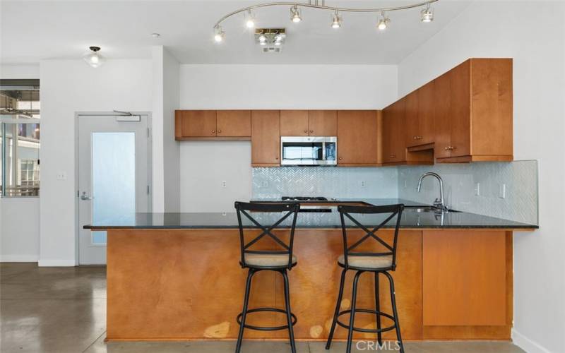 Breakfast bar in kitchen