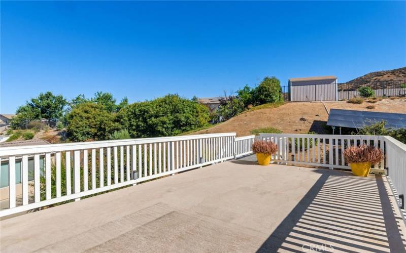 Stairs to the patio and pool