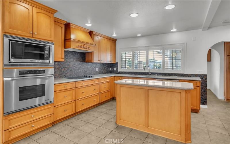 Microwave above oven and off counters!