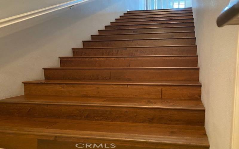 Beautiful wood staircase.