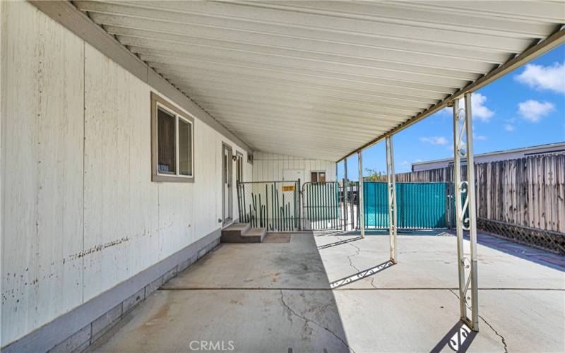 Large covered carport