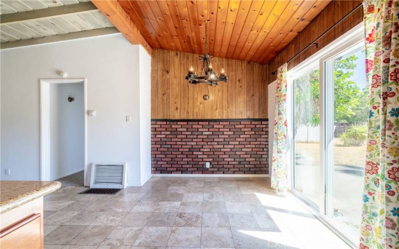 Dining space in kitchen without staging