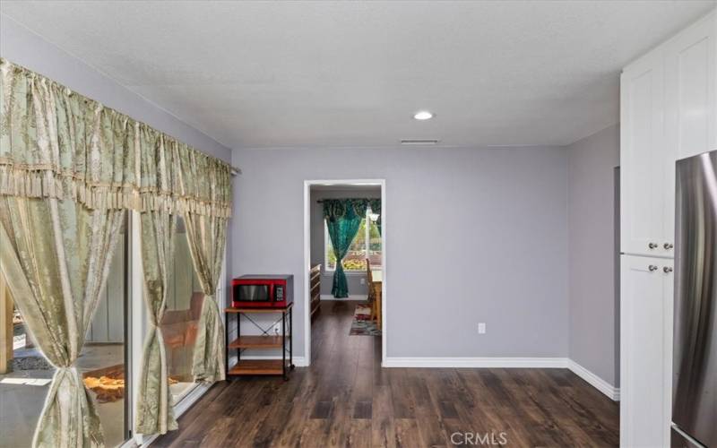 Inside kitchen, room for Kitchen table.