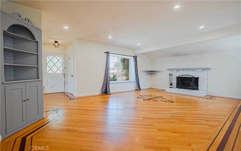 View of living room towards front door