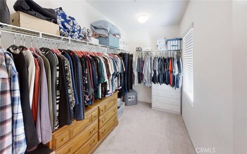 Huge Primary Closet is approx. 8' x 12'