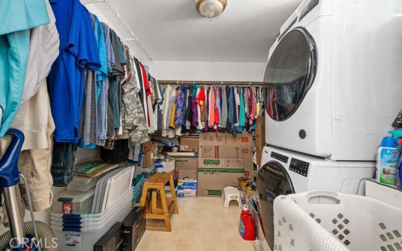 Walk-in closet with laundry in Primary bedroom