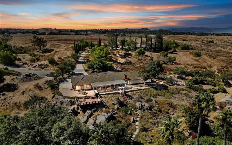 Aerial twilight view