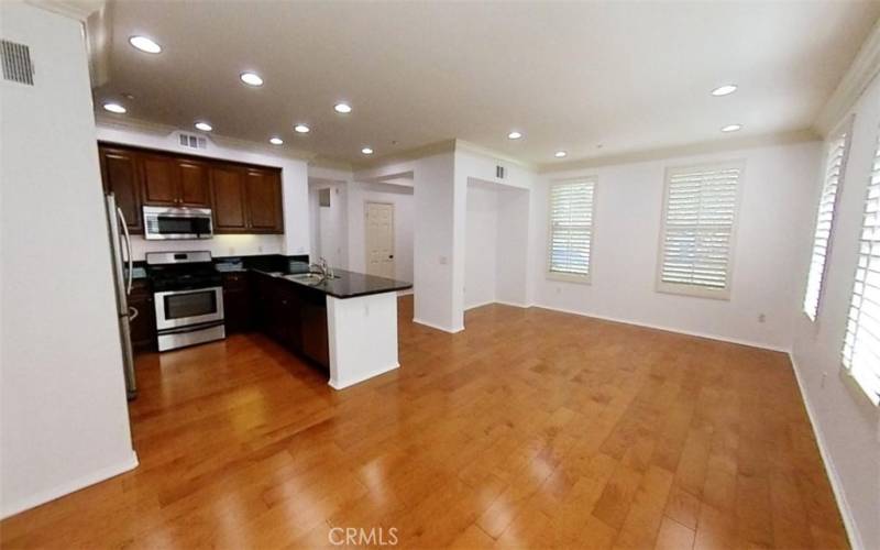 Kitchen & Living Room View