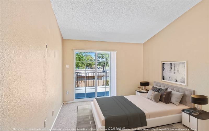 Bedroom 2 has balcony overlooking the water and park