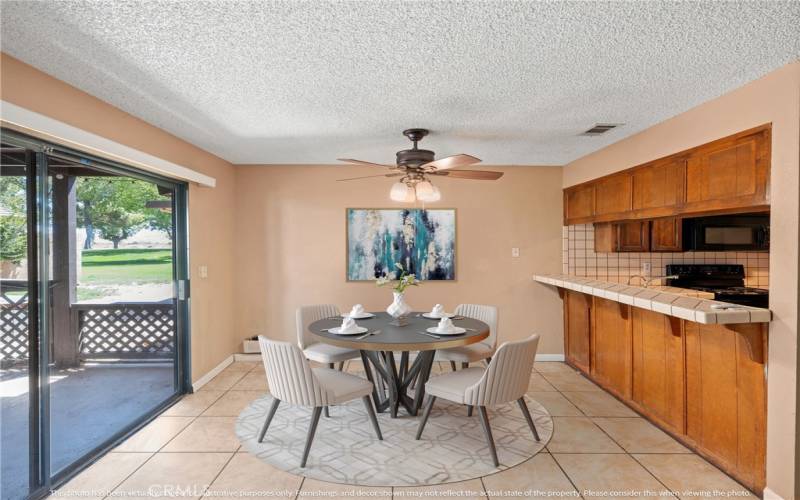 Dining space and breakfast bar.