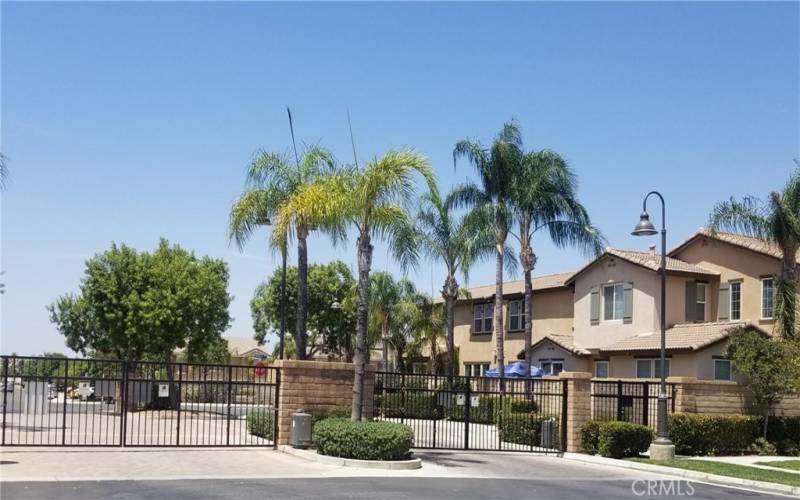 Gated entrance to community complex