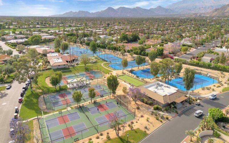 Springs Overhead Tennis Court View