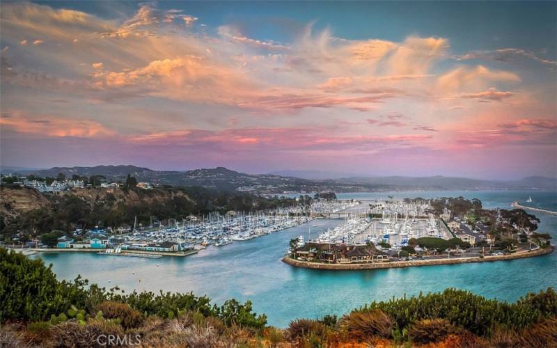 Dana Point harbor shops, restaurants and marina