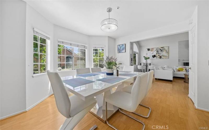 modern dining room with beautiful natural lighting