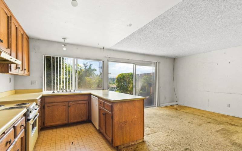 Great indoor/outdoor flow - sliding doors out to backyard patio and mountain/hill vistas