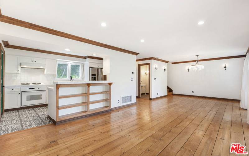 Living room and kitchen