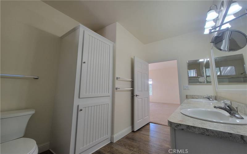 Check out the huge linen cupboard in the master bath!